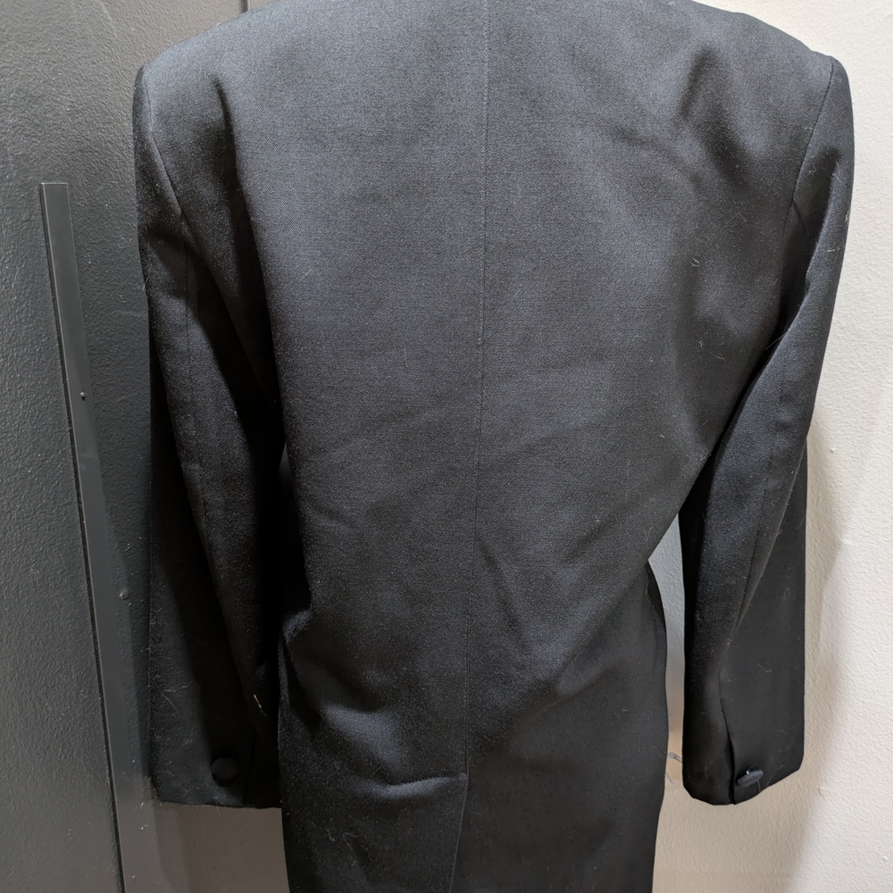 Black and Denim Blue Patchwork Women's Blazer With Heart Patch Design - Picture 3 of 6